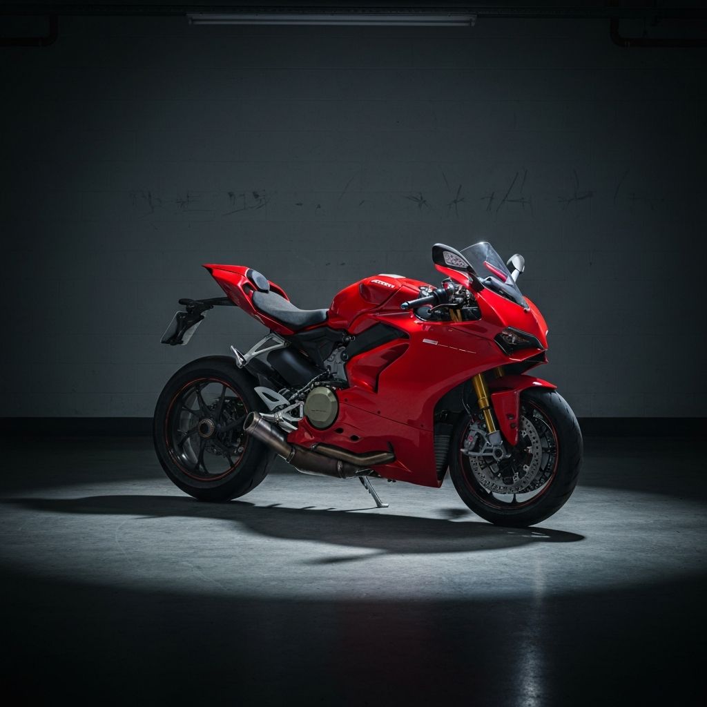 Czerwone Ducati w garażu